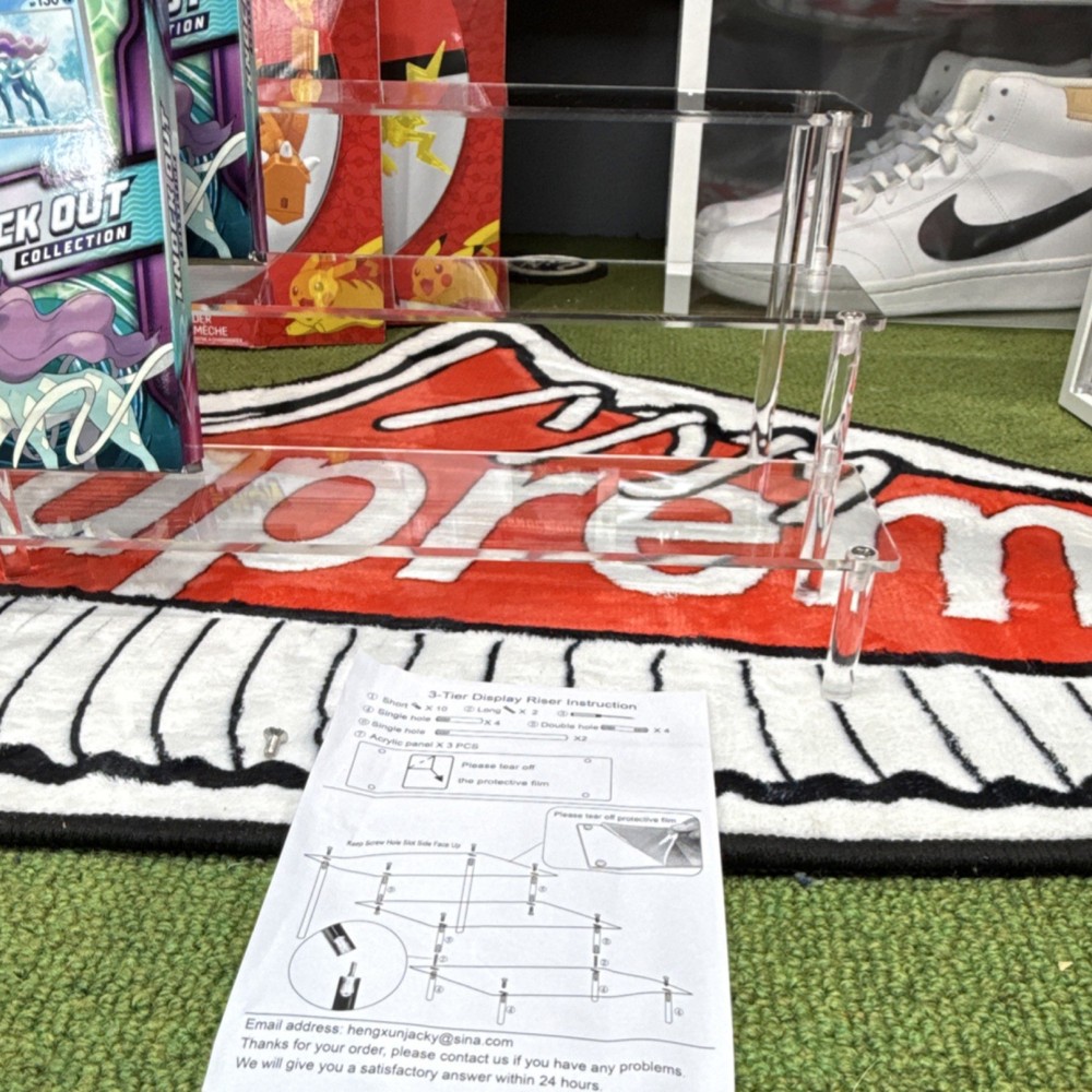 Acrylic 3-Tier Riser Display Stand Clear 11.5Inch Easy Assembly