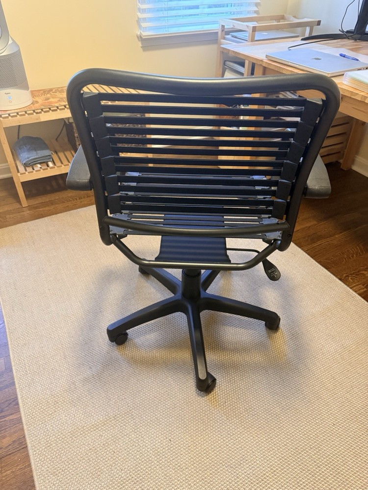 Flat Bungee Office Chair with Arms Black