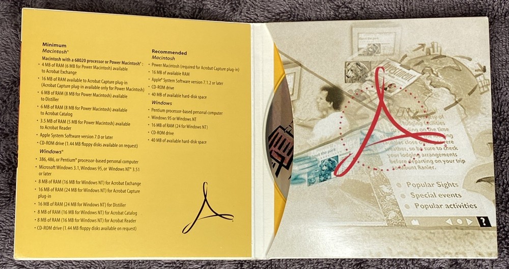Adobe Acrobat 3.0 for Macintosh Full Version CD and Sleeve Vintage Software