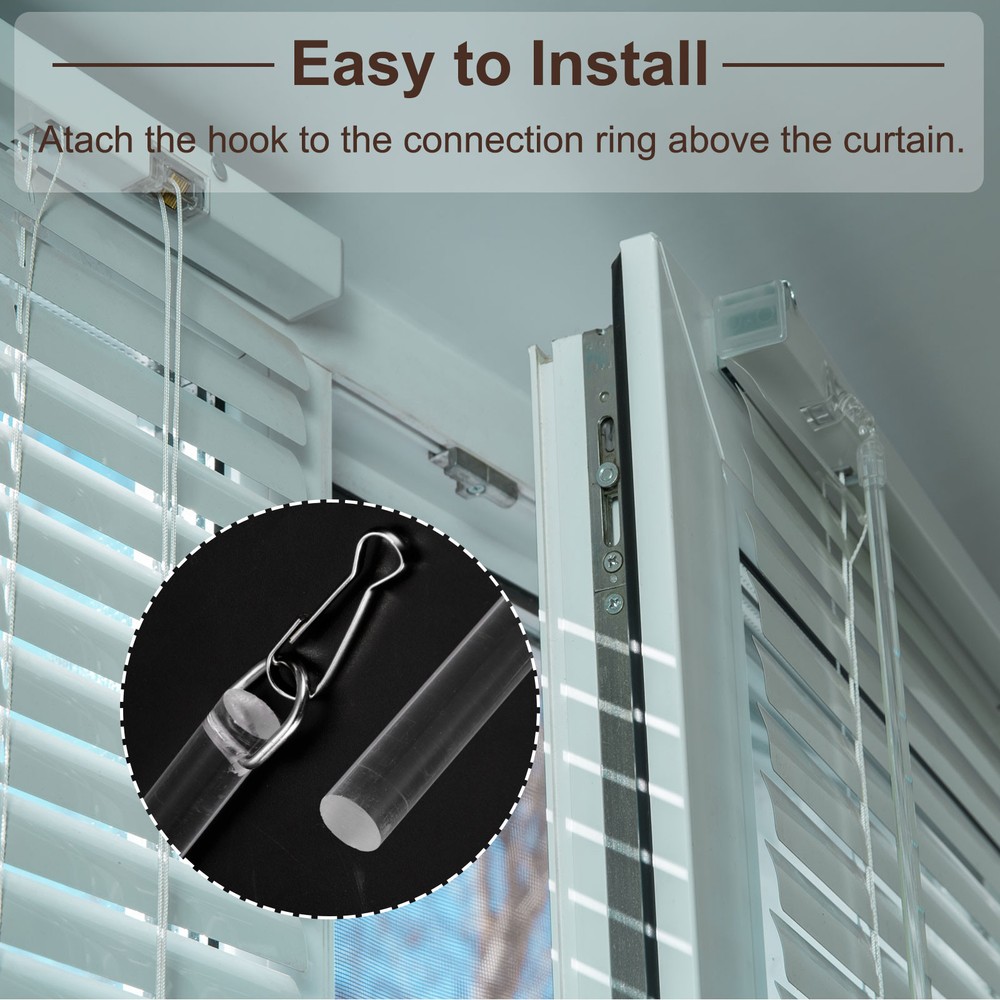 2Pcs 17"Clear Curtain Pull Rod Acrylic Blind Wand Replacement Part