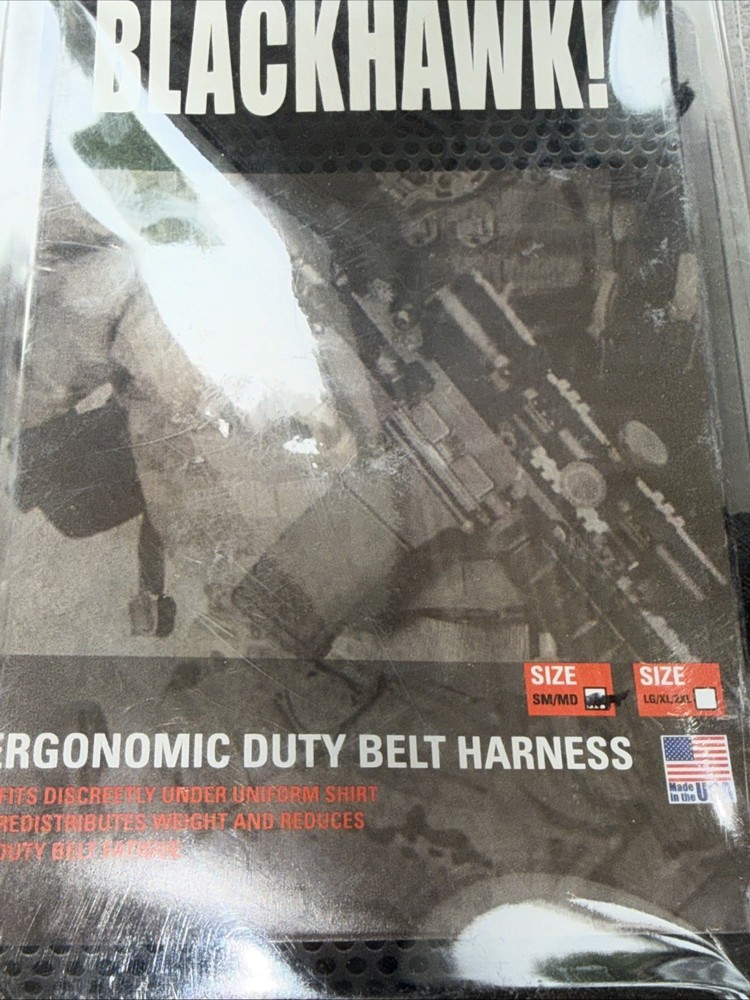 BLACKHAWK! 44H001BK: Ergonomic Duty Belt Harness -Small/Medium, Black