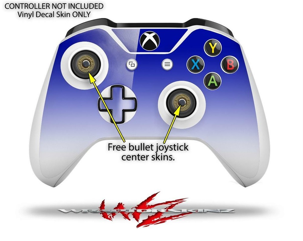 Skin XBOX One S Console Controller Smooth Fades White Blue