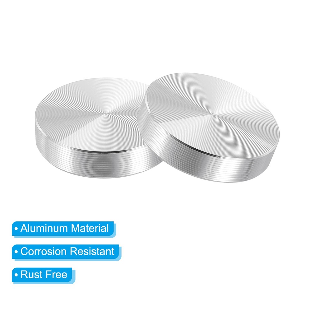 30mm Round Shape Aluminum Disc, 8 Pack M8 Thread Hardware Aluminum Disc, Silver
