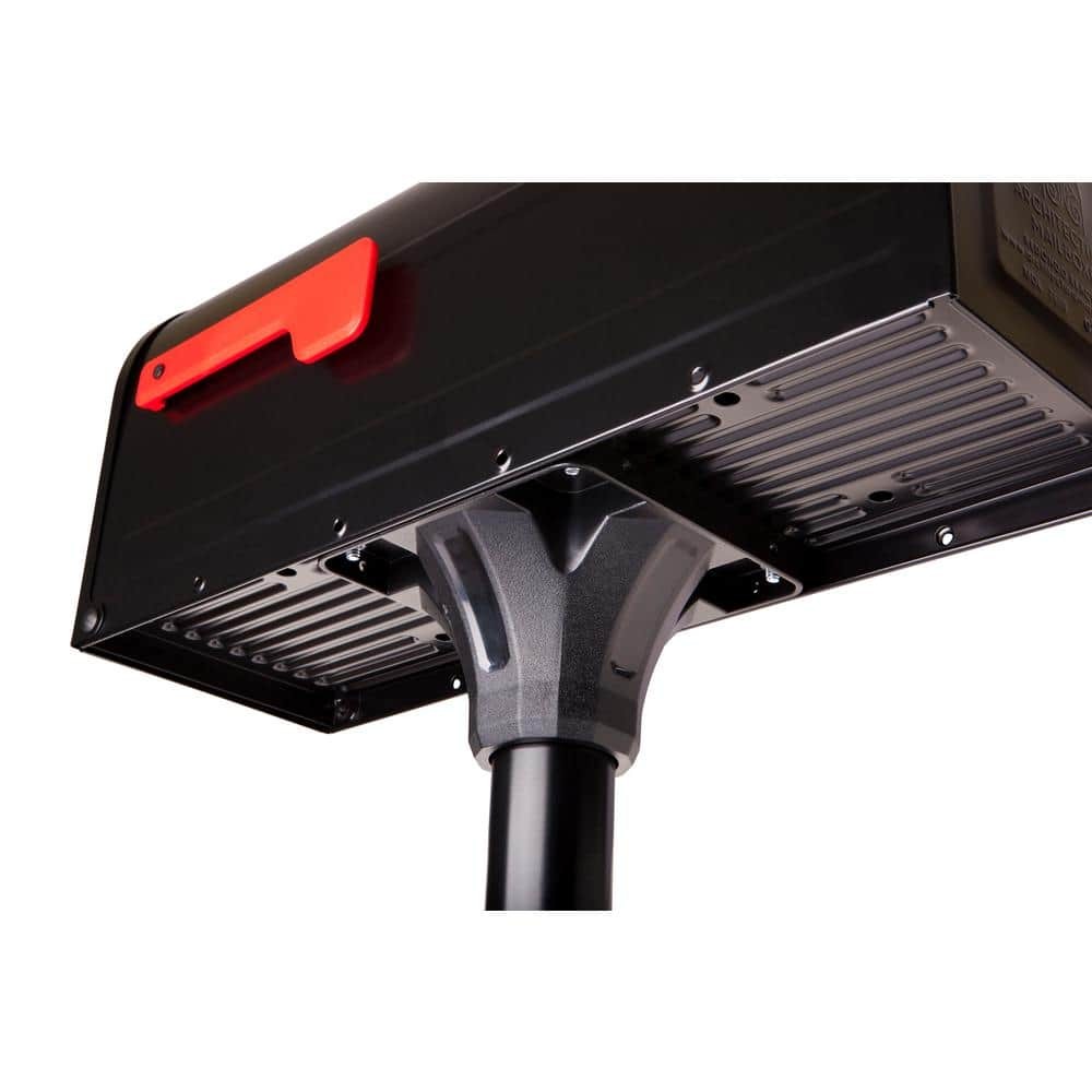 Architectural Mailboxes MB1 Black Medium Steel Post Mount Mailbox w/ Post Kit