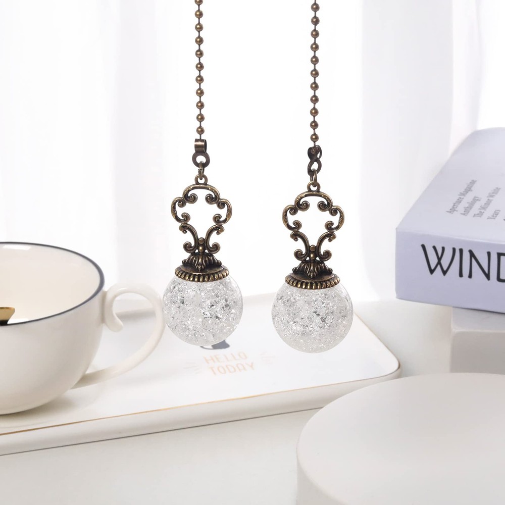 LONGSHENG - SINCE 2001 - Vintage 2PCS White Ceiling Fan Pull Chain Pull Chain...