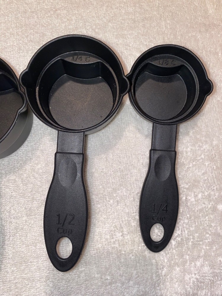 Measuring Cups and Spoons set, 8 piece black