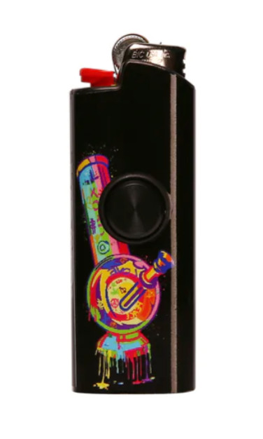 ORIGINAL BIC FLKR LYTR, FLICKER LIGHTER FIDGET SPINNER - LIGHTER CASE FOR BIC -