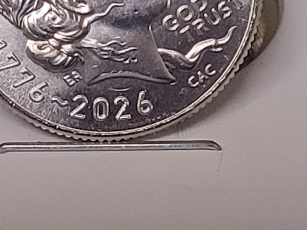 1976-2026 P SemiQ Emerging Liberty dime error die break and chip