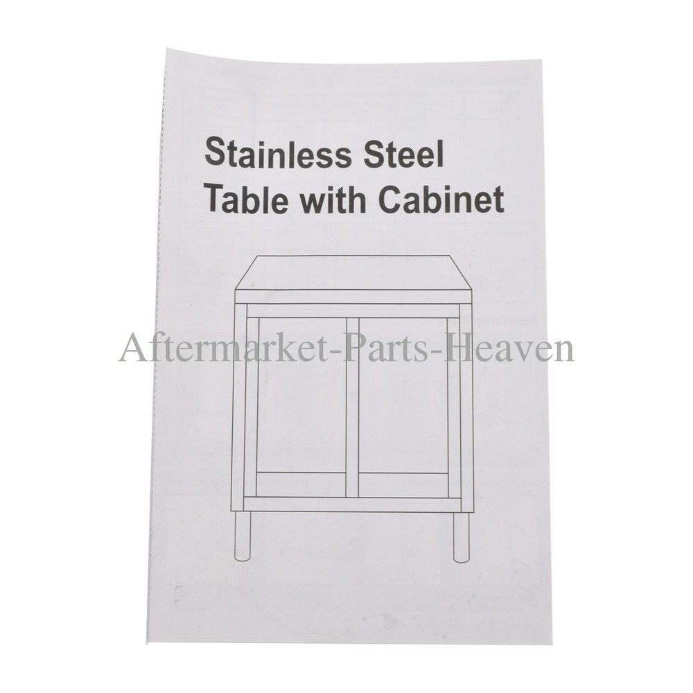 Heavy Duty Workbench Stainless Steel Kitchen Work Table Storage Cabinet for Prep