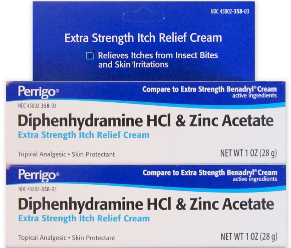 Perrigo Diphenhydramine 2% Extra Strength Itch Relief Cream 1oz  ( 2 pack ) --