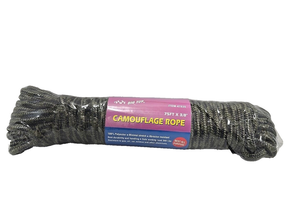 Big Top Camouflage Rope 75ftx3/8"