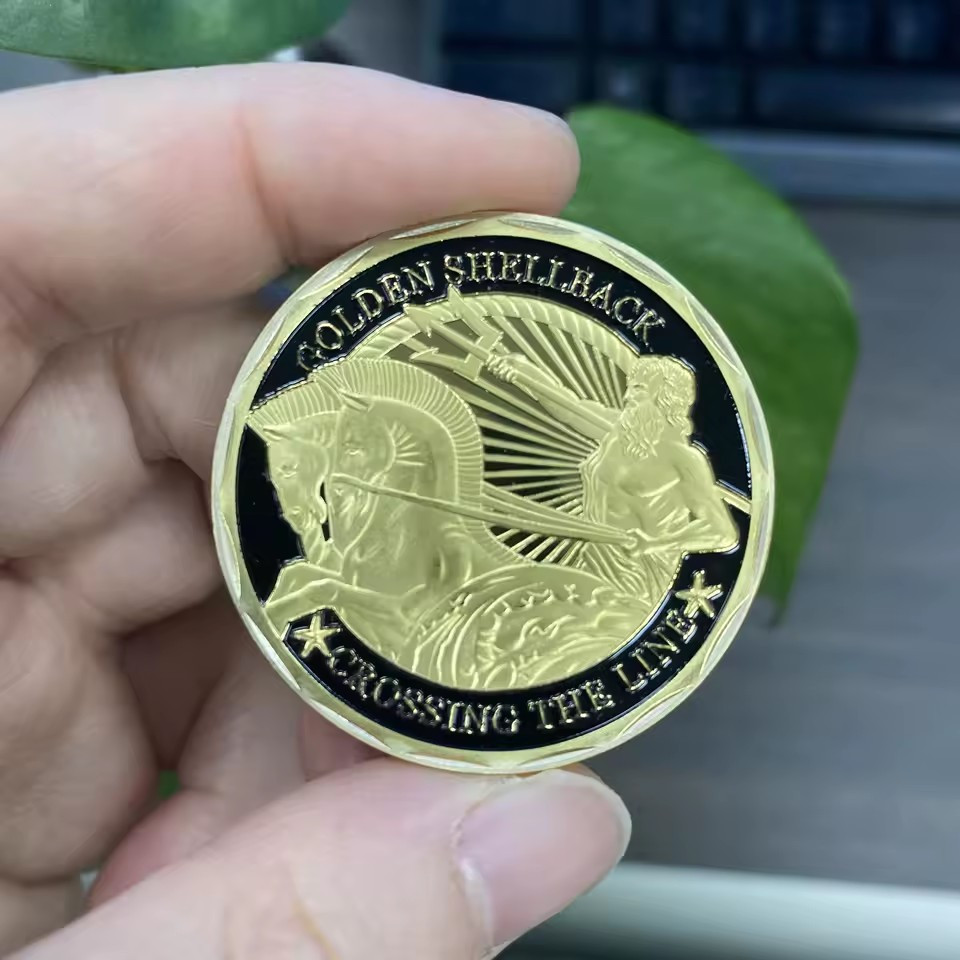 Golden Shellback Challenge Coin - Excellent Gift