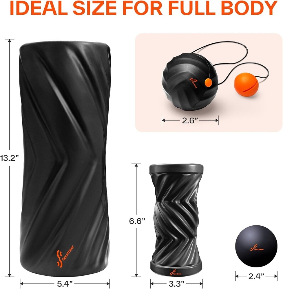 Foam Roller Set With Foot Roller Lacrosse Ball Traction Massage Ball with String