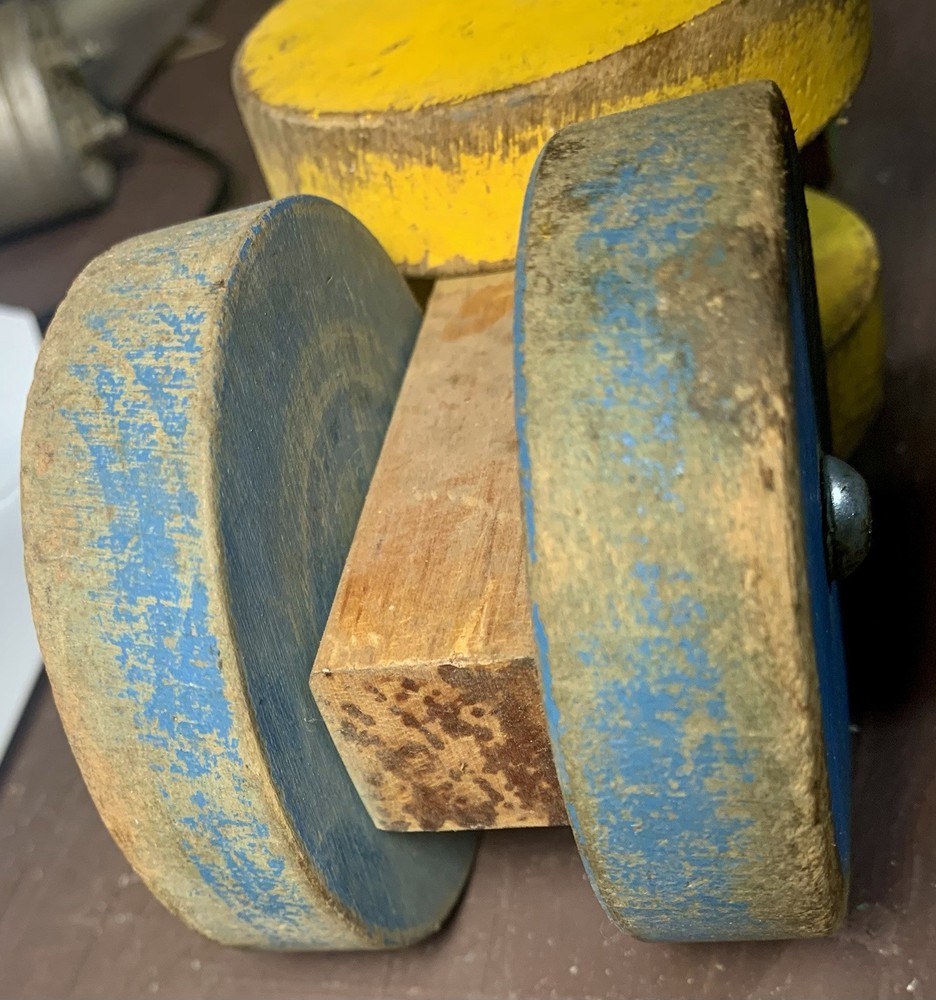 VINTAGE WOODEN CATERPILLAR PULL TOY