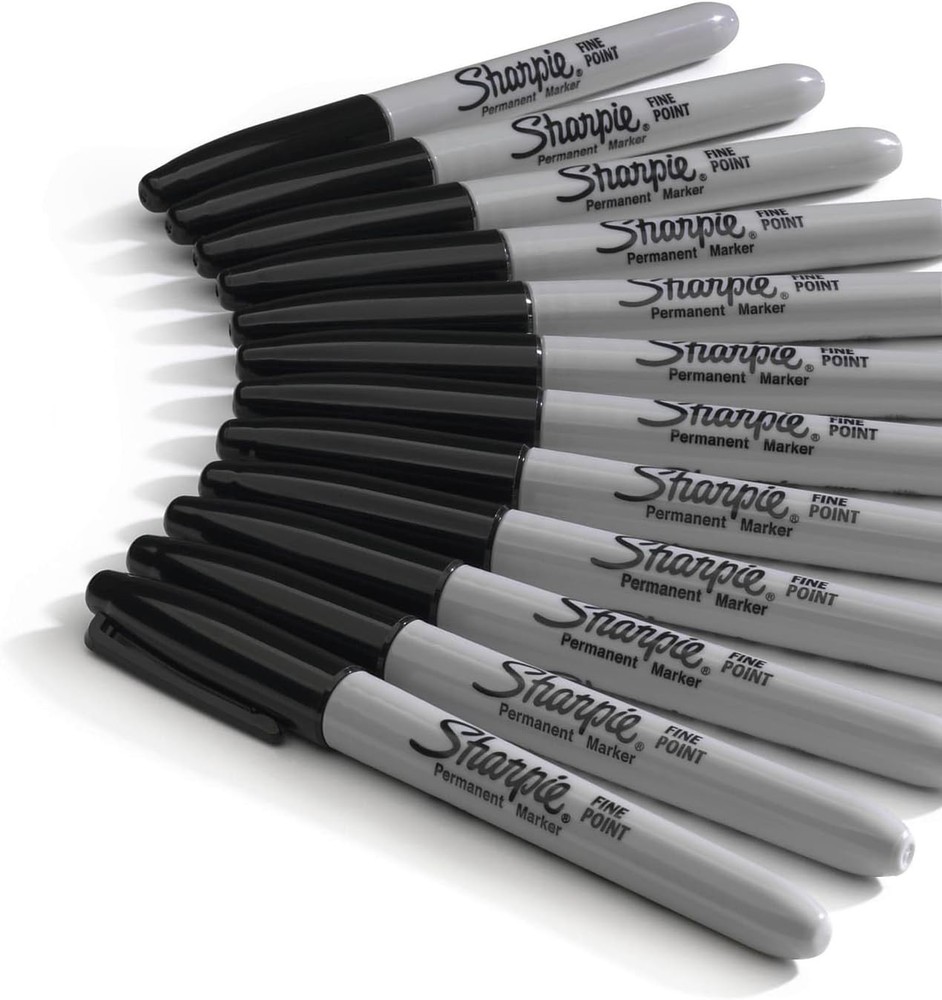 Sharpie Markers Sharpie Permanent Fine Point, Black, 12 Count