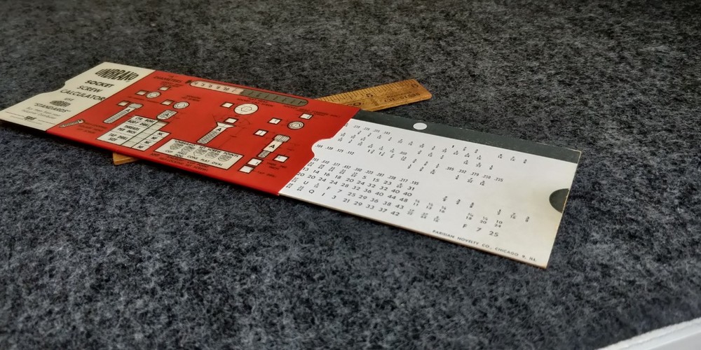 Vintage Calculator Slide Rule ~ UNBRAKO ~ socket screw calculator