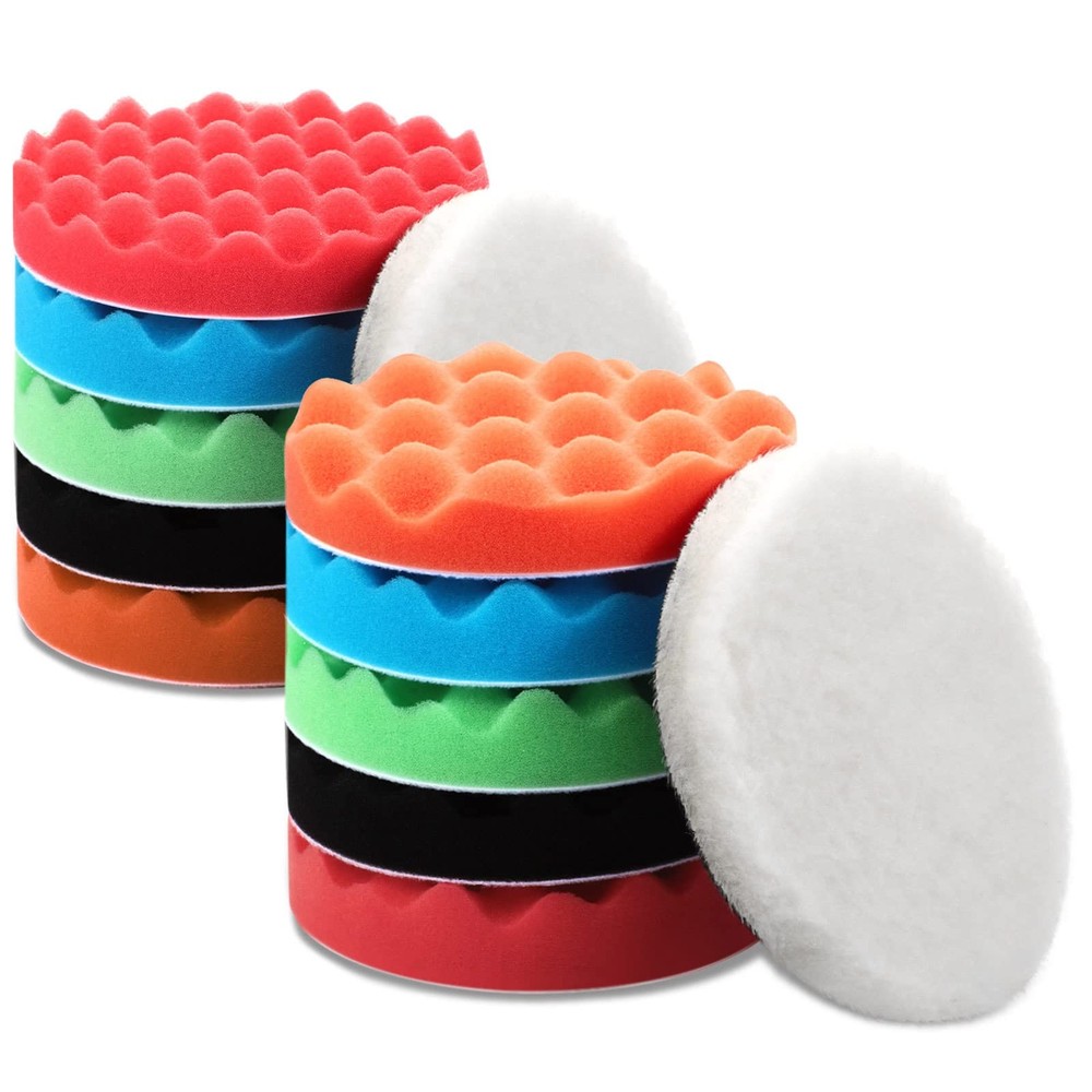 BBTO 12 Pieces Buffing Polishing Pads 6 Inch Compound Sponge Pads...