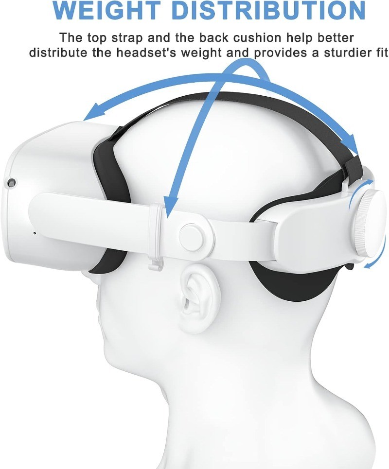 Adjustable Head Strap for Meta/Oculus Quest 2 VR Comfort Elite Replacement
