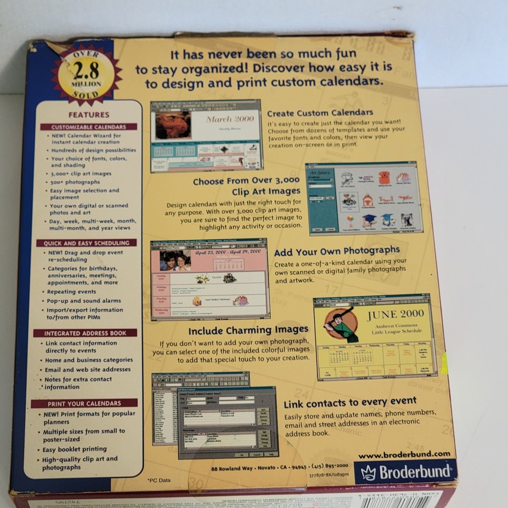 Calendar Deluxe Creator (Broderbund Software) for Vintage Windows PCs READ