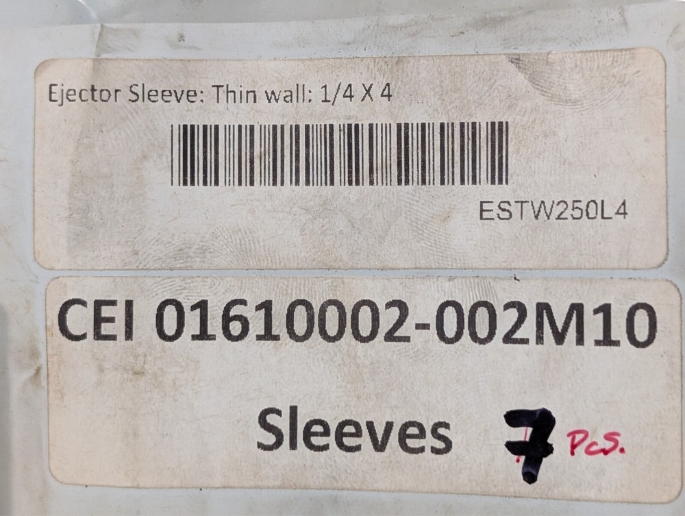 PCS Progressive Components ESTW250L4 Ejector Sleeve, Thin Walls, 1/4 x 4
