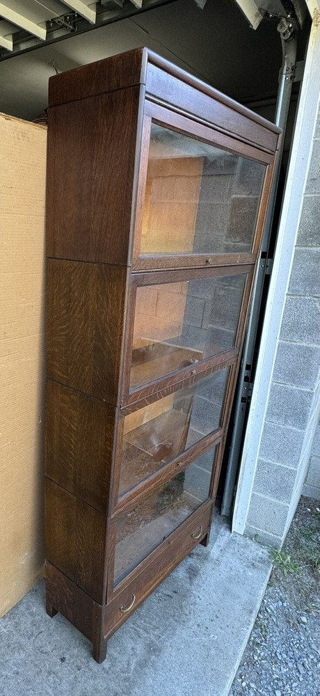 GRAND RAPIDS OAK BARRISTER 4 SECTION STACK BOOKCASE