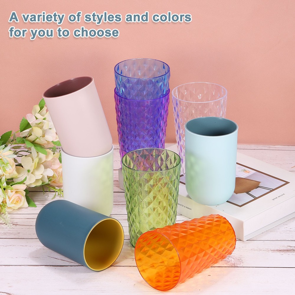 2pcs, Drinking Cups Unbreakable Bathroom Cup Toothbrush Holder Grey