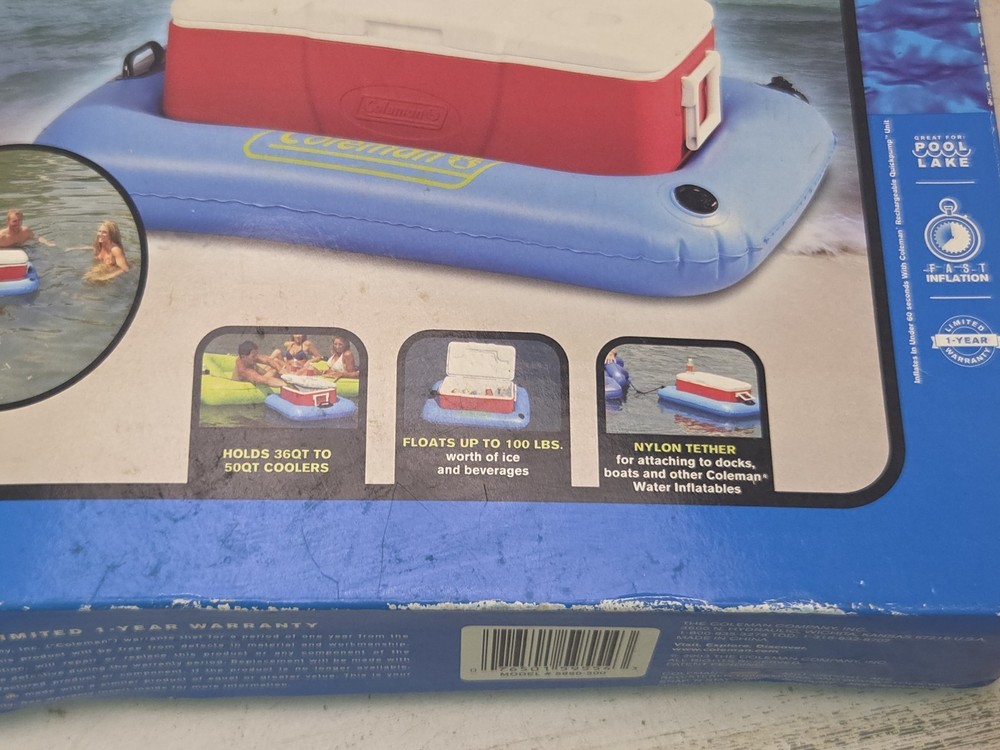 Coleman Cooler Pool / River / Lake Float. 100 Pound Capacity Snap-N-Stay System