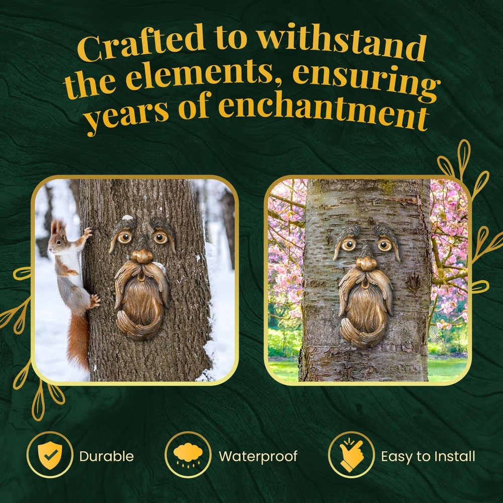 Tree Face, Faces Outdoor, Art, Decorations Brown