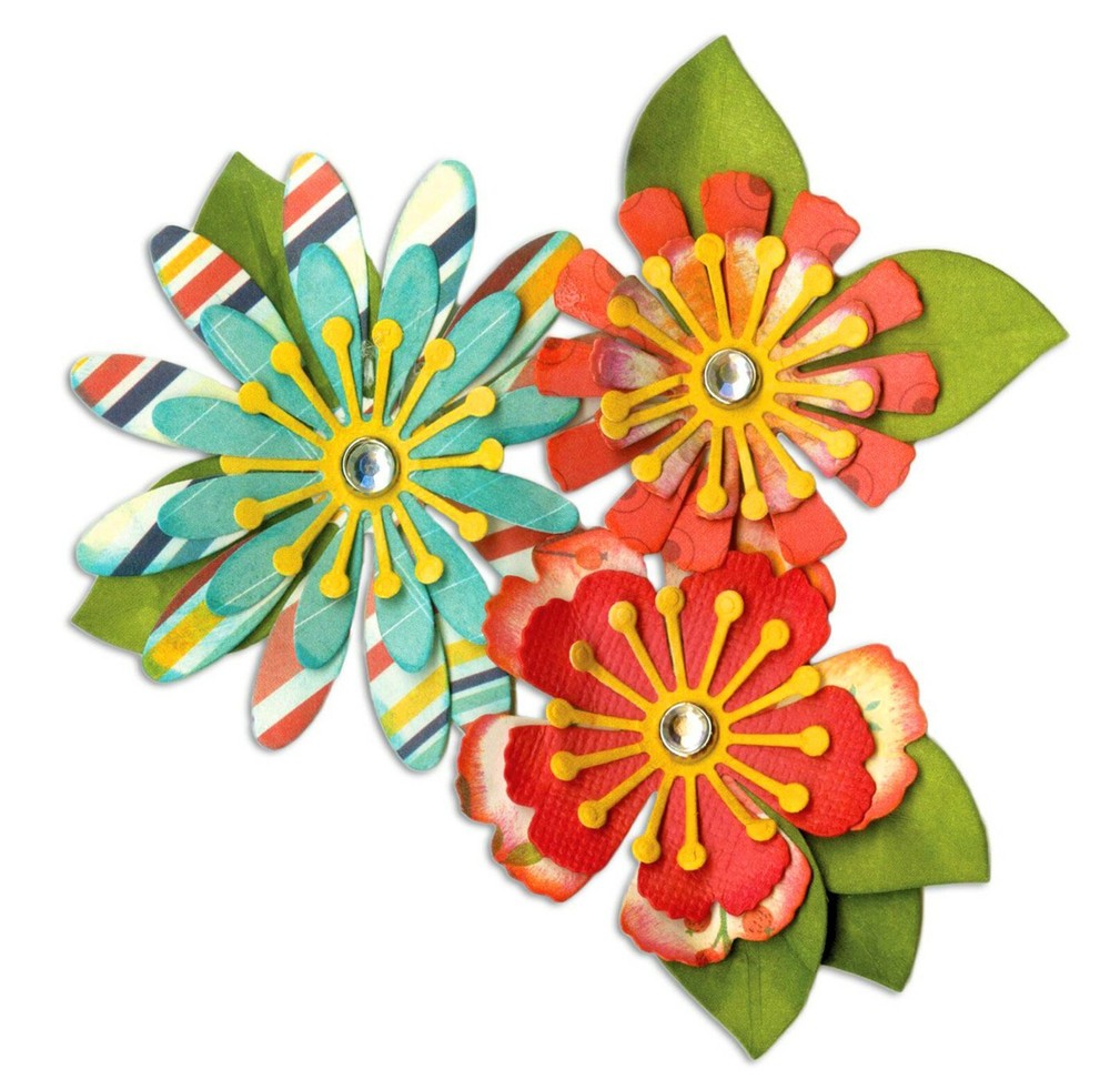 Sizzix Thinlits Mix & Match Flowers 10pc #661097 Retail $19.99 Lori Whitlock NIP