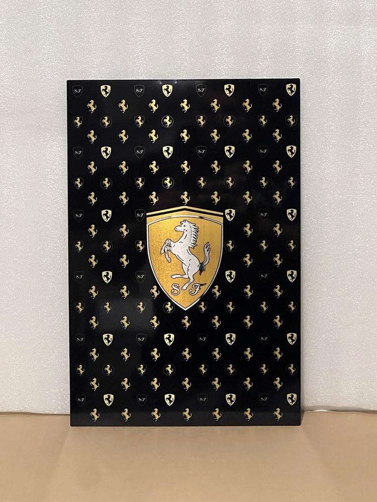 Premium Panel Brushed Aluminum Ferrari Racing Sign