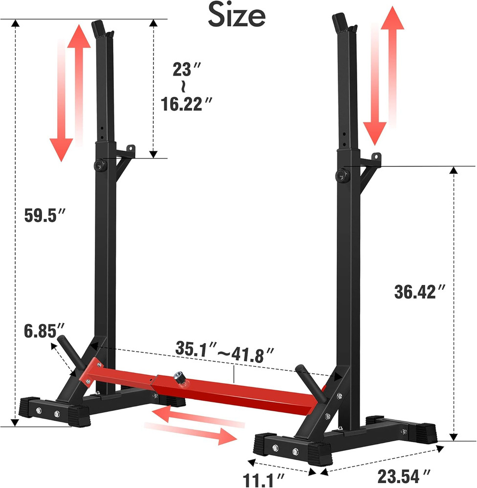 Adjustable Squat Rack Stand Multi-Function Barbell Rack Weight Lifting Gym Dumbb