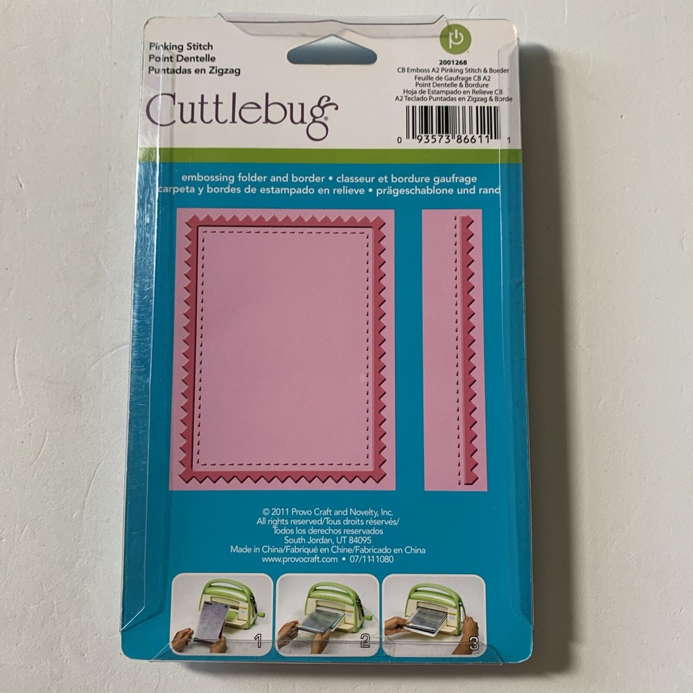 PINKING STITCH Cuttlebug Embossing Folder Set 2001268 NEW In Package