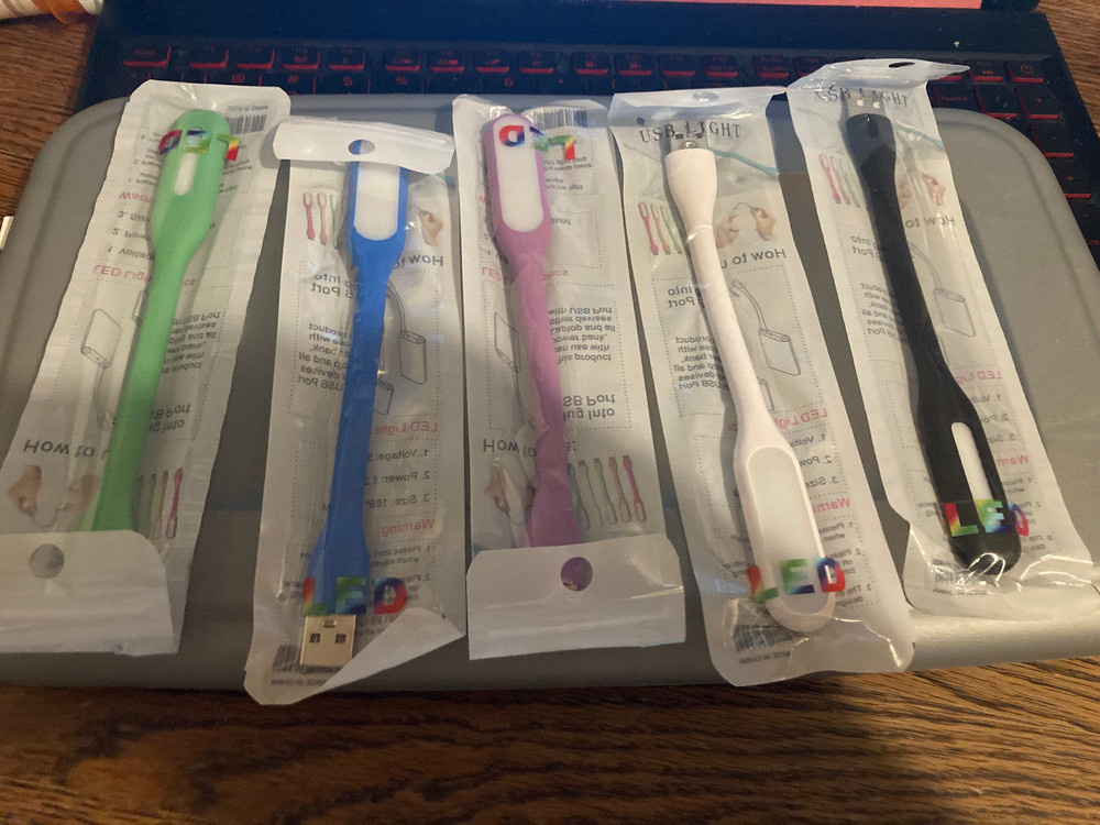 LOT OF 5 Flexible USB LED Light Lamp Computer Keyboard Study Notebook Laptop PC