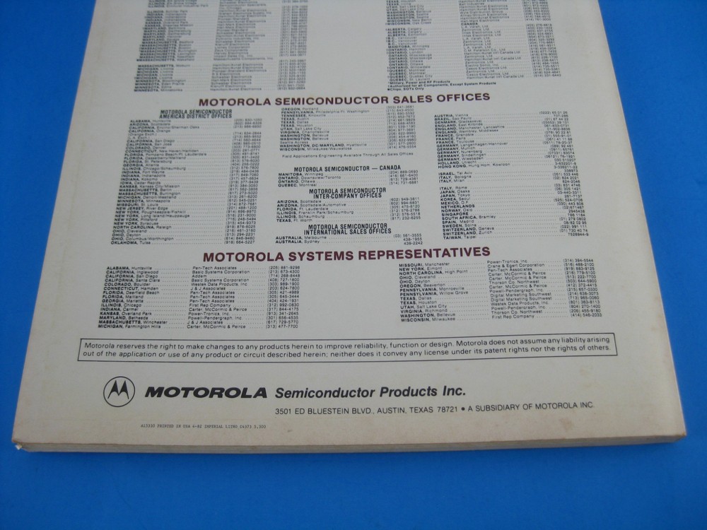 Motorola Manual 8 Bit Microprocessor Application & Design Seminar Vintage 1982