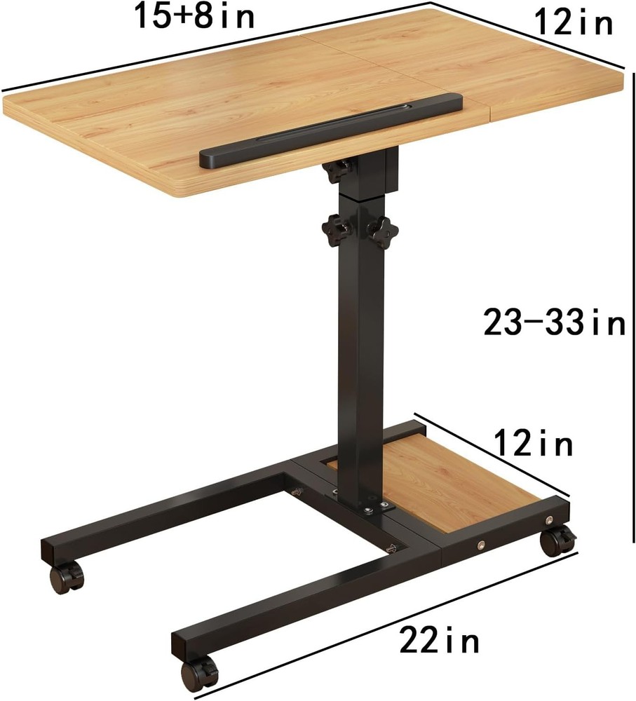 TigerDad Mobile Adjustable Height Laptop Stand PC Computer Onesize, Wood