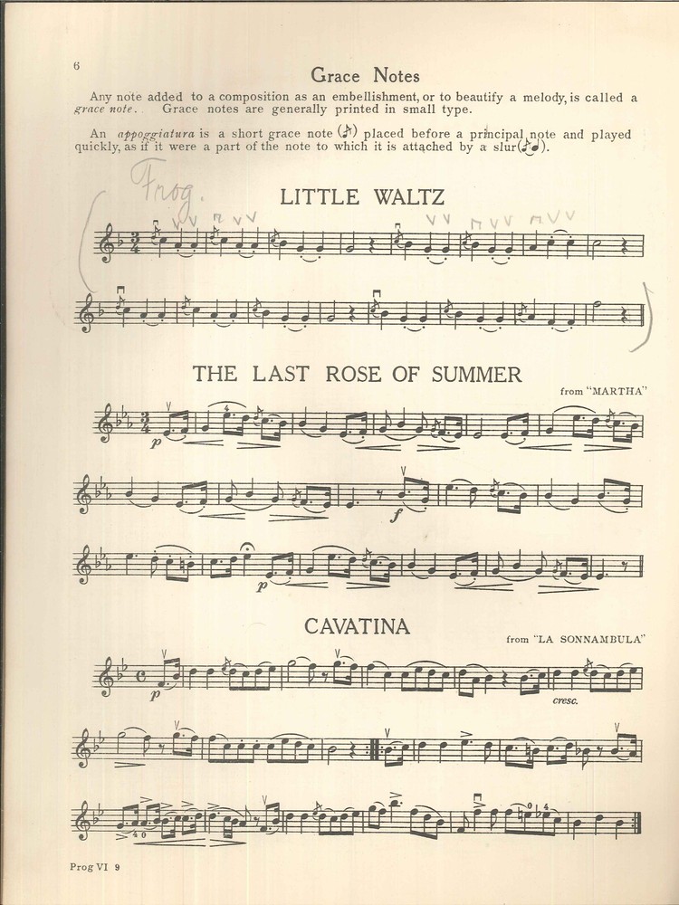 Vintage Harvey Progressive Course Violin Book 6 1925 Syncopation Grace Notes