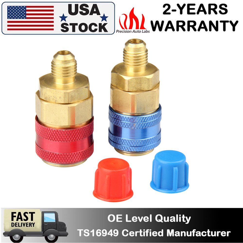 A/C Quick Coupler Adapter Car High &Low Side HVAC SAE Male Flare Fitting Adapter