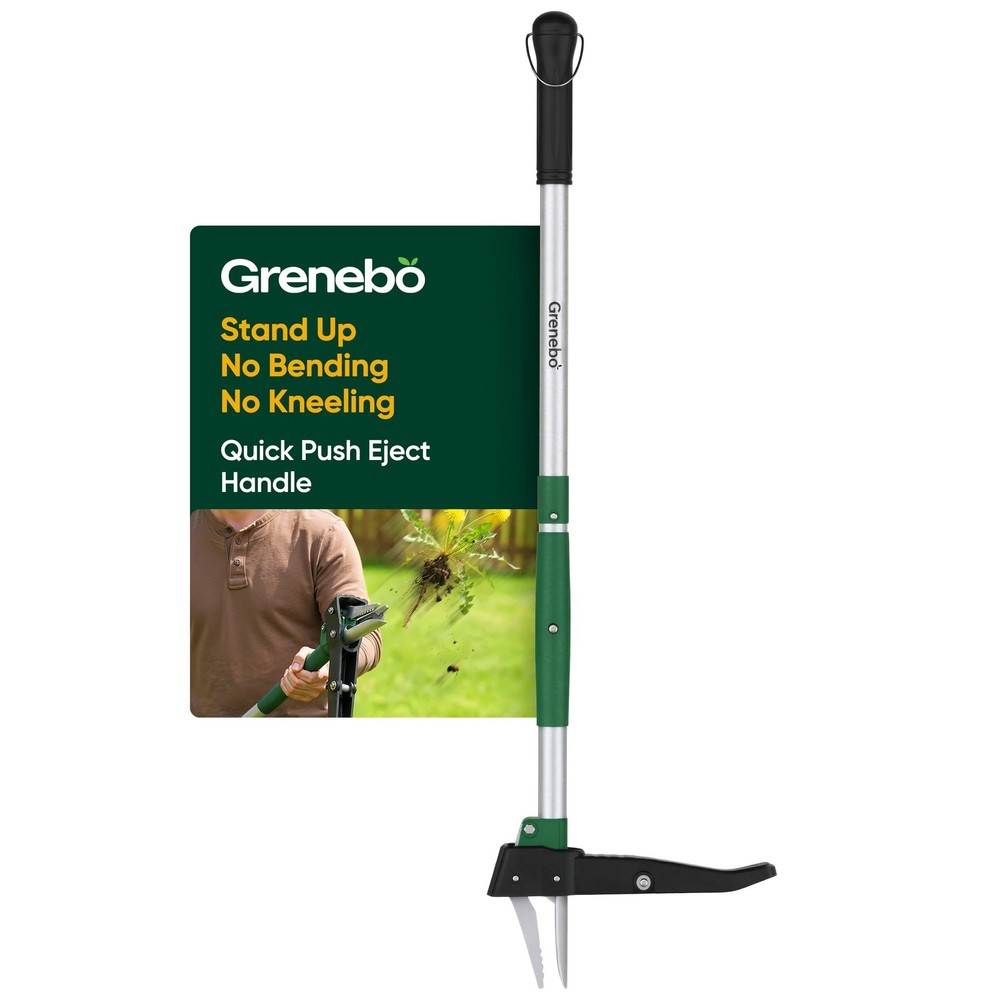 Grenebo Stand Up Weed Puller Tool, Claw Garden Removal Tool with Green