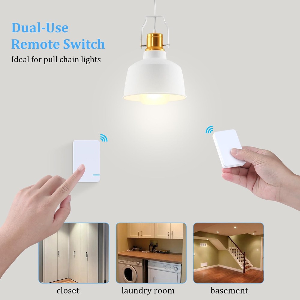 500W Remote Control Light Bulb Socket, E26/E27 Bulb Base Holder, 100FT Range,...