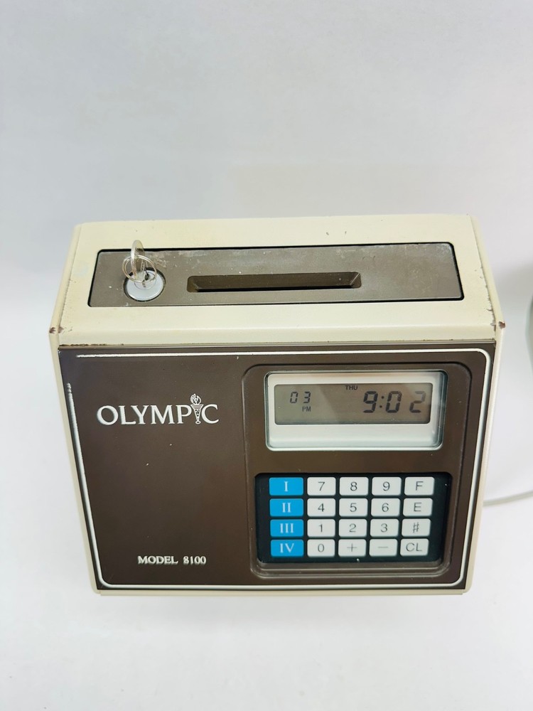 MJR-7000 8000 Computerized Stand Alone Employee Time Clock + Key Used Timecoder