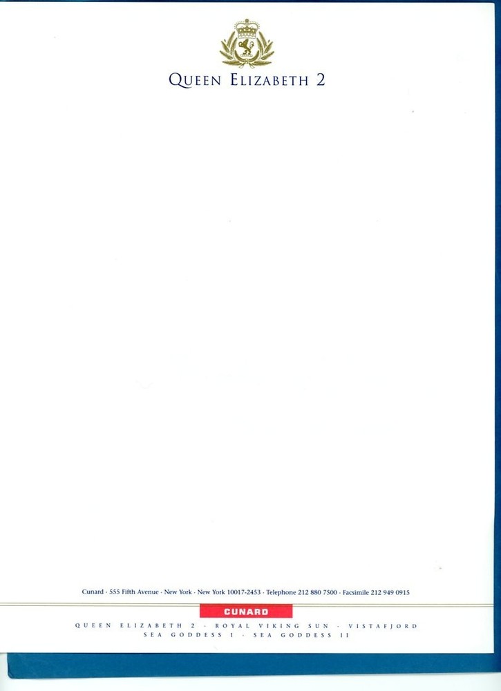 Various Cruise LInes assorted stationary & envelopes, see items in description