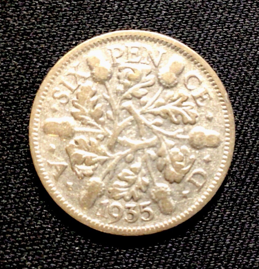 1935 British Silver! 6 Pence! ENN Coins