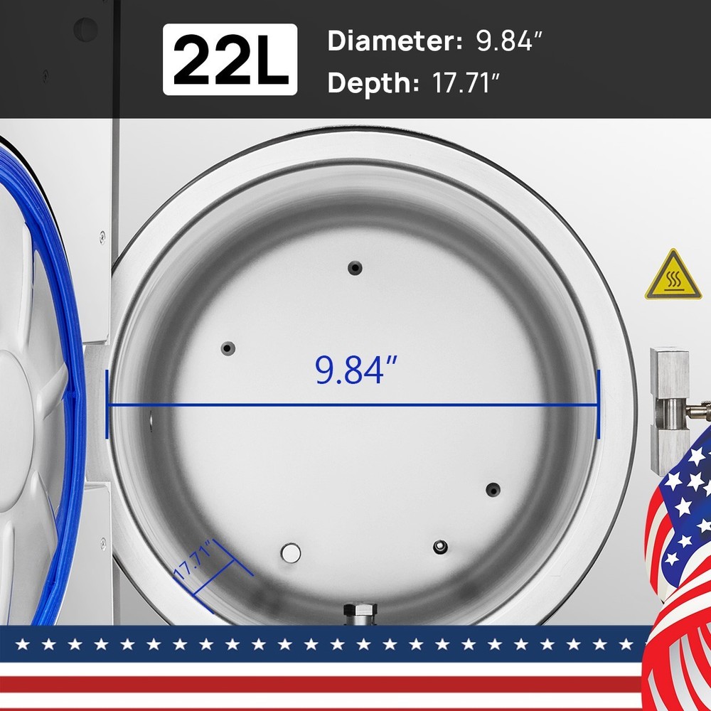 22L Dental Class B LCD Steam Sterilizer with Printer/N Sterilizer with Drying