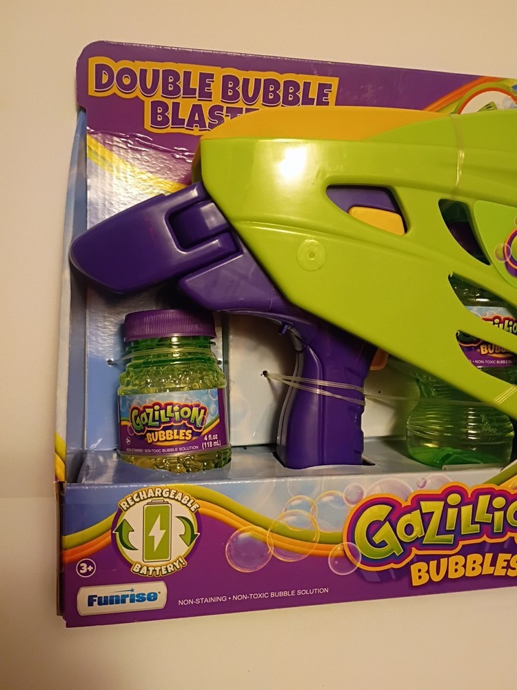 Gazillion Bubbles Double Bubble Blaster 2-in-1 Bubble Wand & Machine (Ages 3)