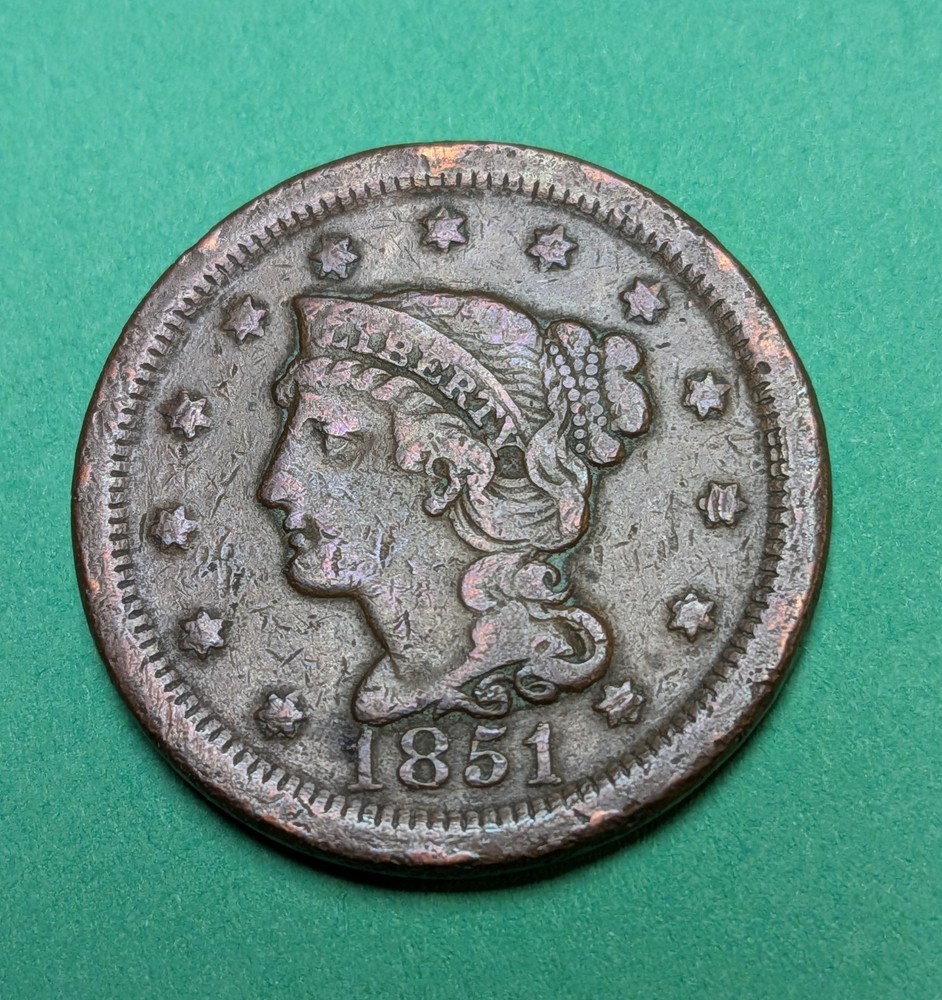 1851 Braided Hair Large Cent