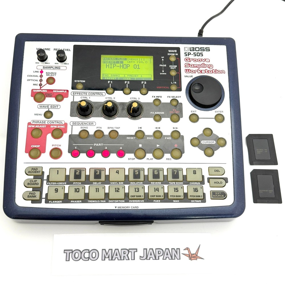 BOSS SP-505 Groove Sampling Workstation Digital Sampler W/Adapter, Memory card