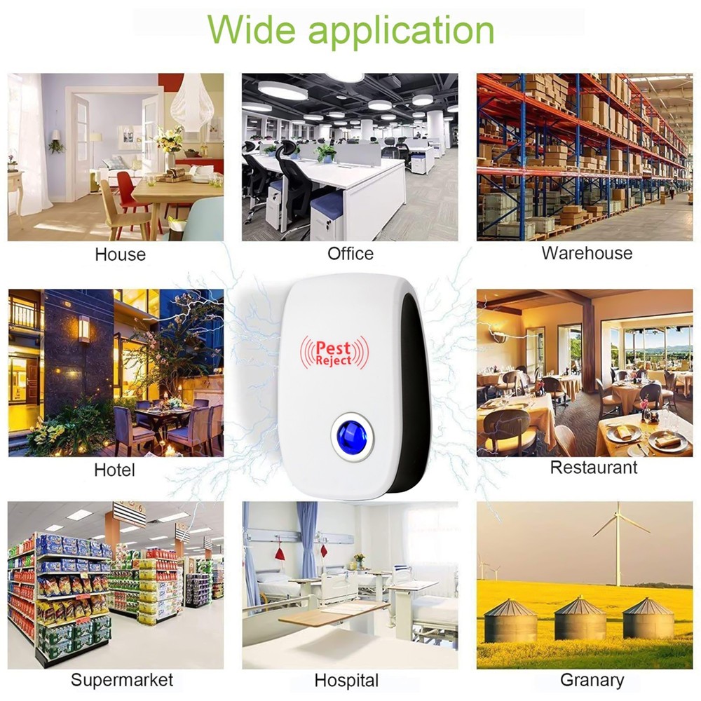 4 Pcs Ultrasonic Pest Repeller Control Electronic Repellent Mice Bug Rat Reject