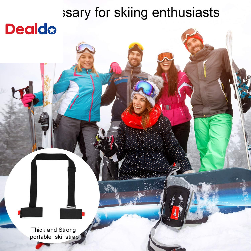 4 Pack Ski Carrier Straps Adjustable Shoulder with Cushioned Fastener Tape Strap
