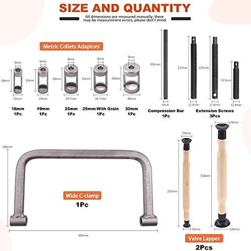 12Pcs Valve Spring Compressor with Valve Lapper Set Auto Compression C-Clamp