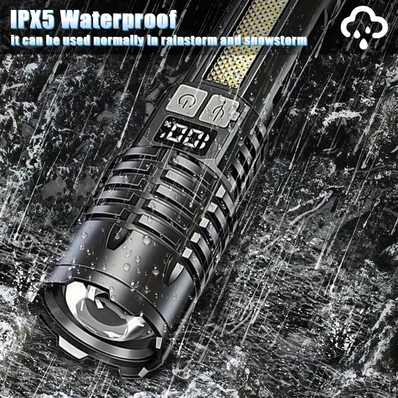 990000000Lumen Super Bright LED Tactical Flashlight Rechargeable LED Work Light